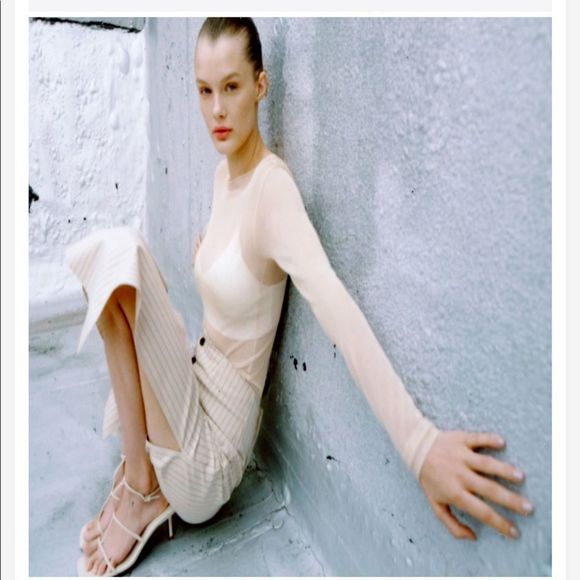 ZARA STRIPED MIDI SKIRT - Picture 7 of 7